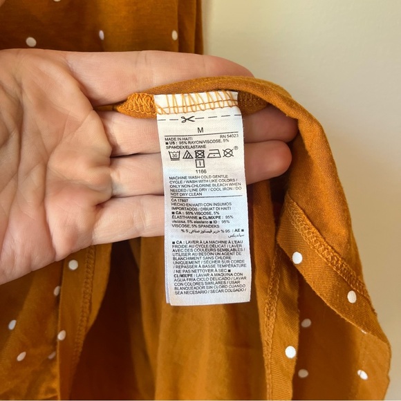 Old Navy Luxe Rust Orange White Polka Dot Sleeveless Tank Top Women’s Size M - Picture 3 of 7